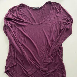 Maroon/burgundy Aritzia long sleeved scoop neck t shirt XS